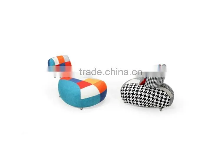Patchwork backrest adjustable ottoman