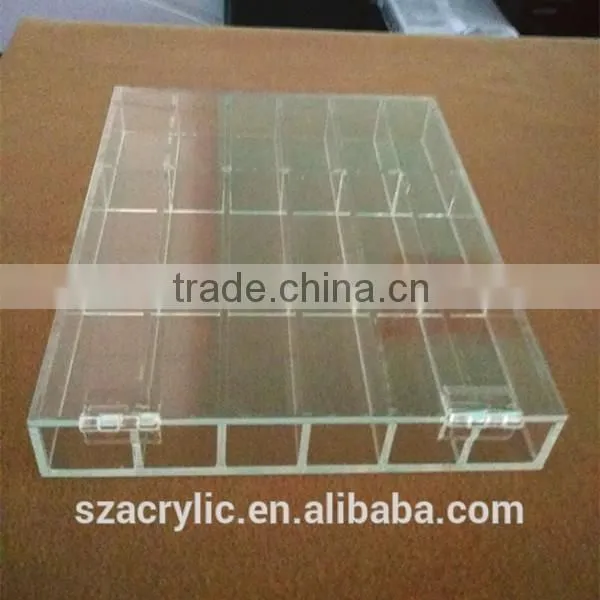 18 Lattices clear acrylic case,acrylic case with 18 separators