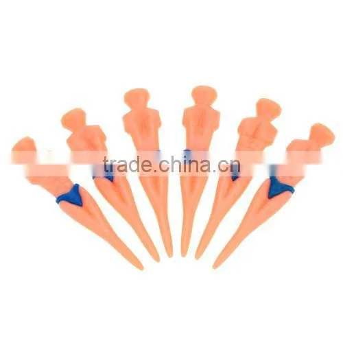 6Pcs 80mm Novel Bikini Male Golf Tees Male Model Golf Tees Divot Tools