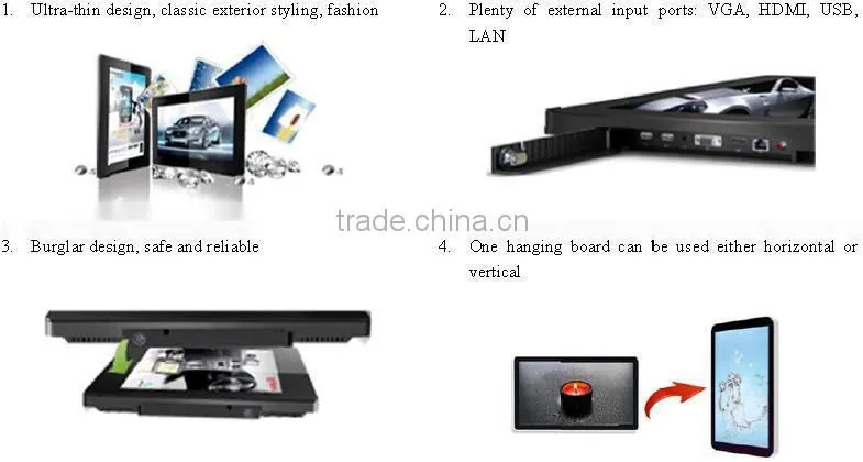 New Products 10inch Black Color Android WIFI LCD Advertising Player