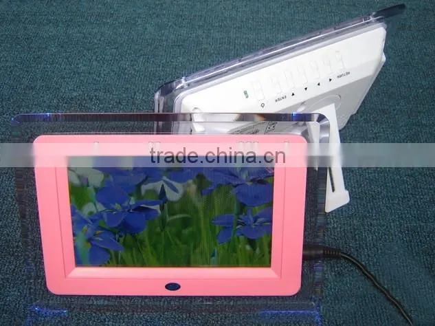 Multimedia SD card type transparent acrylic 7 inch lcd photo digital frame