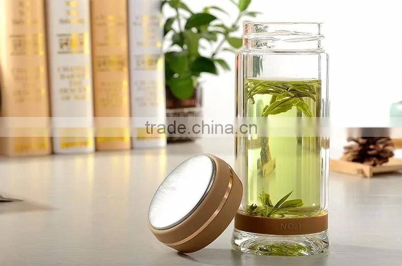 Promontional Gift Sports Bottle Eco Borosilicate Fruit Glass Water Bottle Infuser