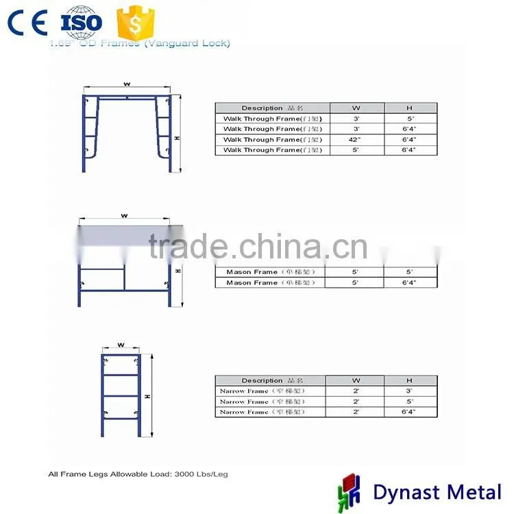 Portable mobile frame scaffolding for sale