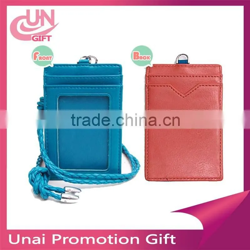 Hot Sale Retractable Reels ID Badge Holder With Leather Wallet