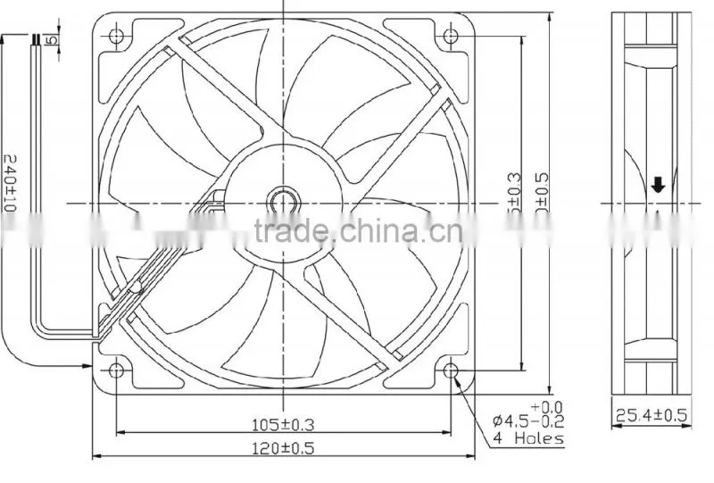good quality long lifespan axial fan 120*120*25mm for electrical cabinet