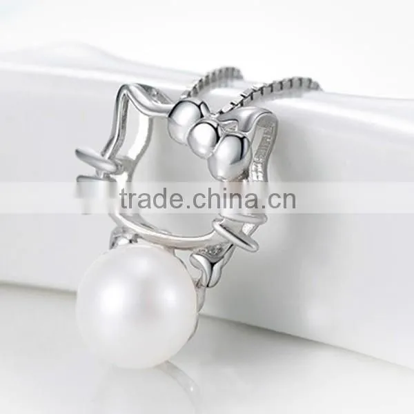 New cute cat 925 Sterling Silver Pendant wholesale fashion jewelry