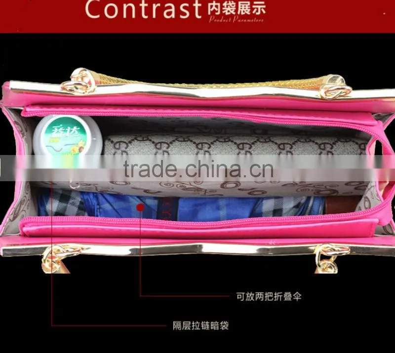 New fashion women PU handbag hard leather handbag
