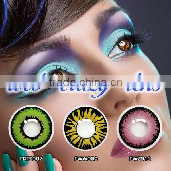 Wholesale Halloween color contact lens /Vampire NARUTO red colored crazy contact lens