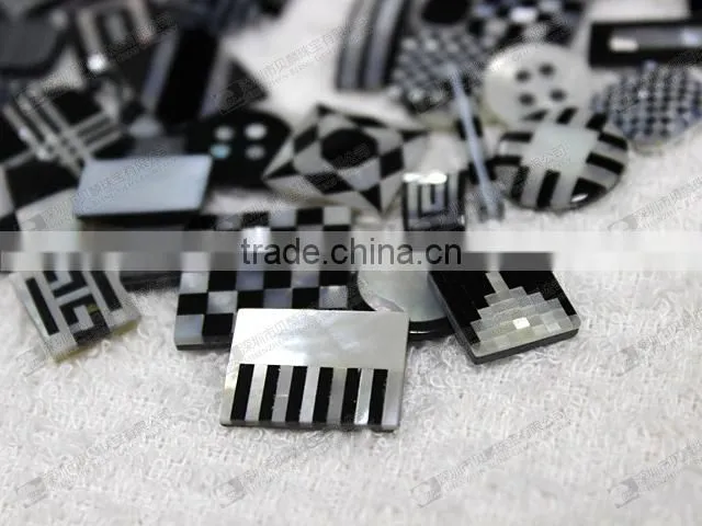 MOP+Black onyx mosaic,wholesale gemstone mosaic for cuff buttons