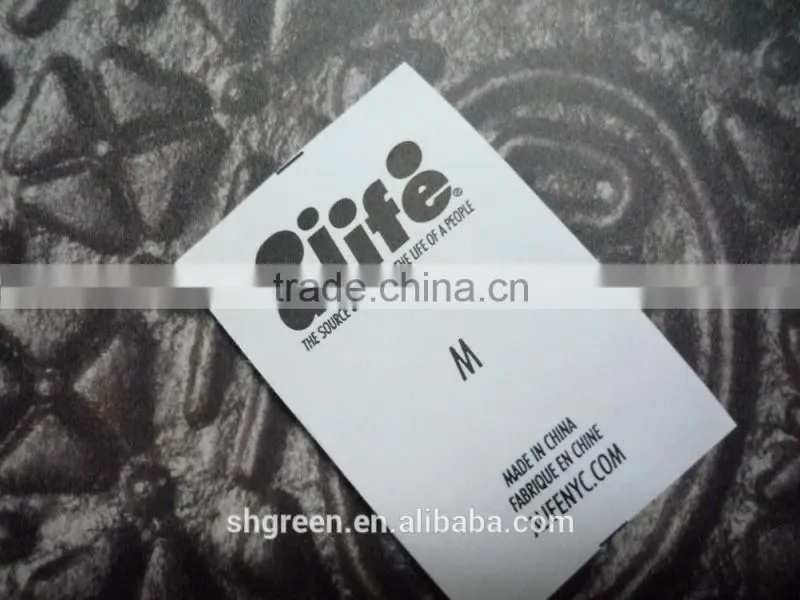 Wearable polyester satin size printing tag