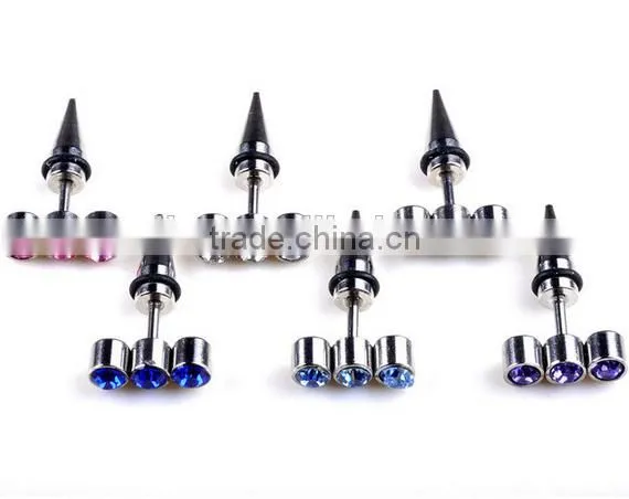 Surgical steel plate technolog bowknot jewelry tragus piercing cartilage earrings plugs initial fashion earring stud