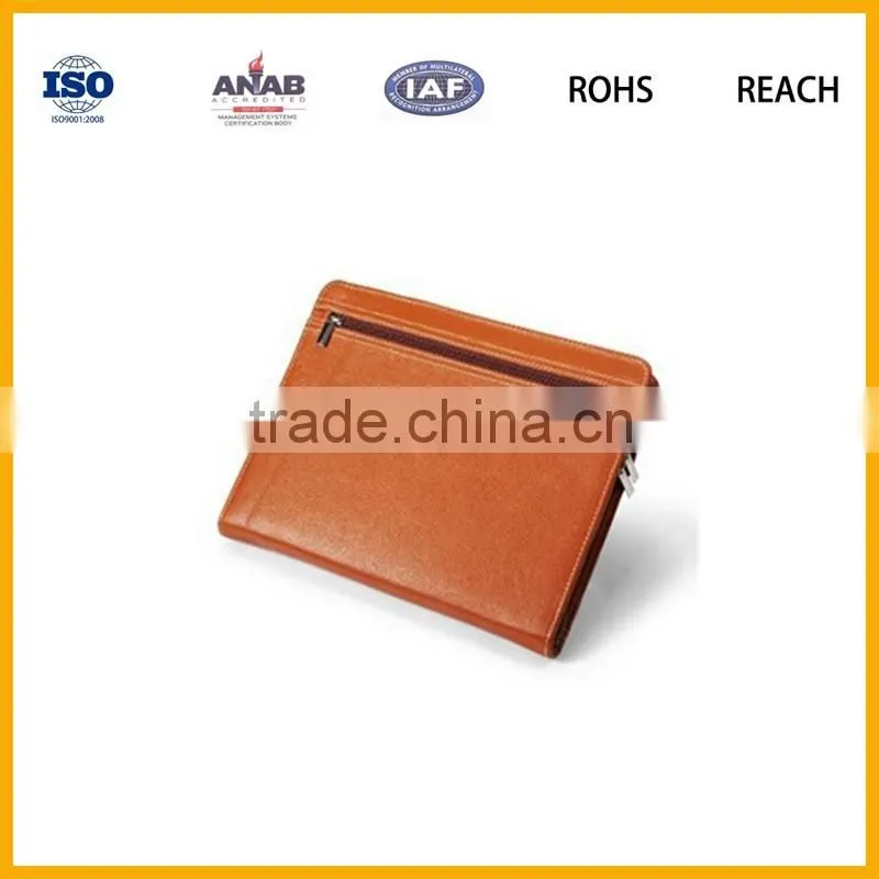PU leather files notebook organizer with pen holder