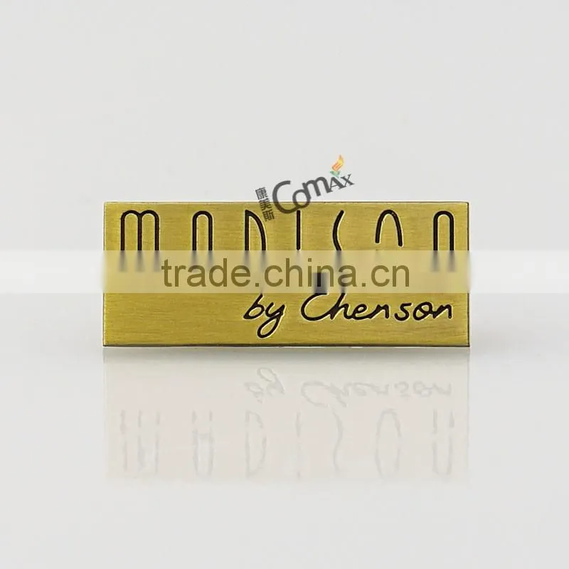 Brushed antique engraved infilled color oem metal label