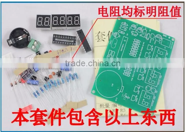 DIY Kits AT89C2051 Electronic Clock Digital Tube LED Display Suite Electronic Module Parts and Components DC 9V - 12V