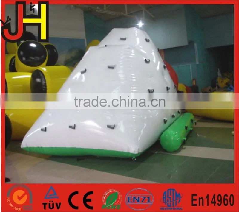 2016 factory price inflatable iceberg climbing water island climb wall toys 0.9mm PVC tarpaulin