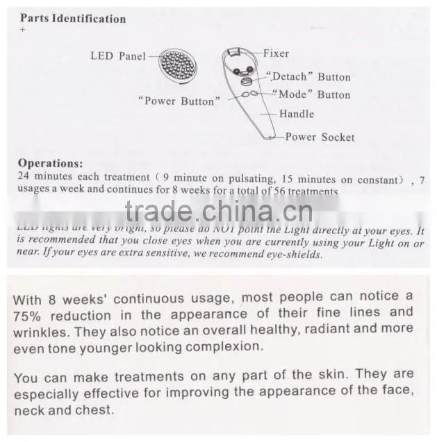 YL-S0805 Red Photon Skin Rejuvenation facial Device for personal use