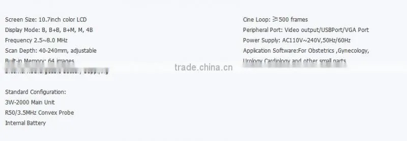 2017 newest B/W Ultrasound Imaging System 3.5Mhz convex probe laptop ultrasound scanner