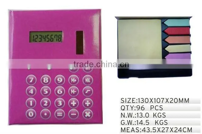 calculator with sticky notes