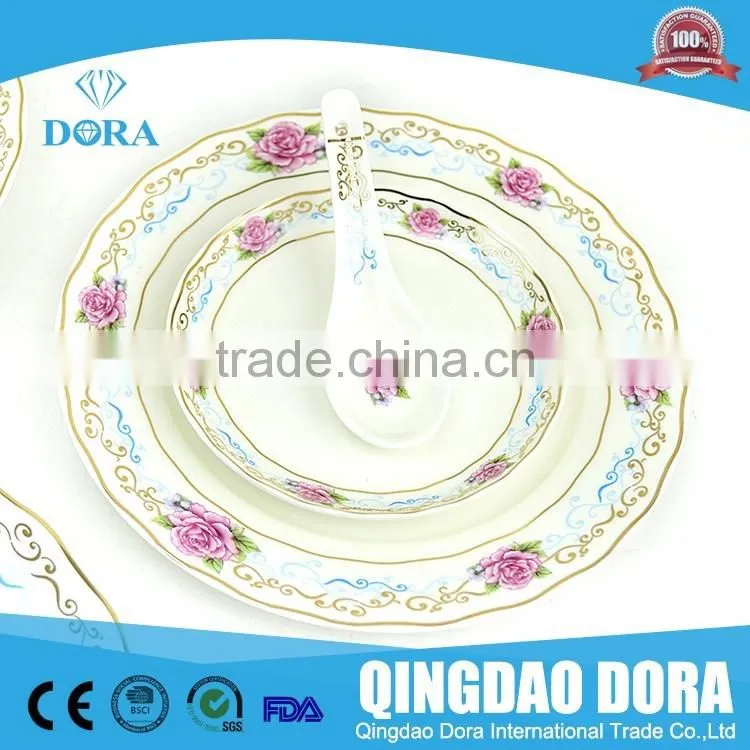 hot sale latest dinner set with popular design chinaware, 52pcs dinner set