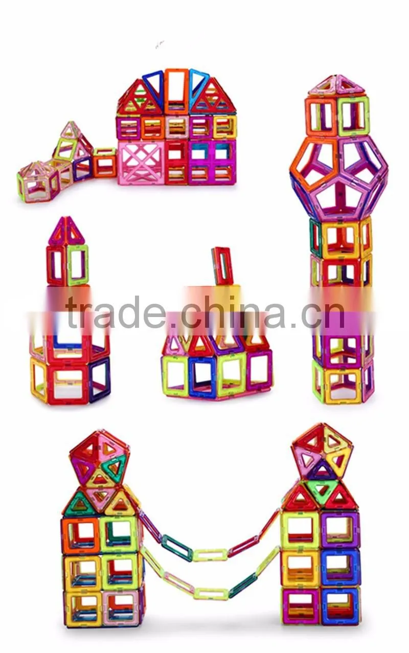 Creative Kids DIY toy educational magnetic bulding solid plastic block