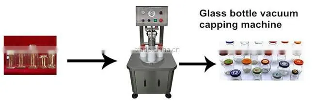 Semi-automatic vacuum glass jar capping sealing machine
