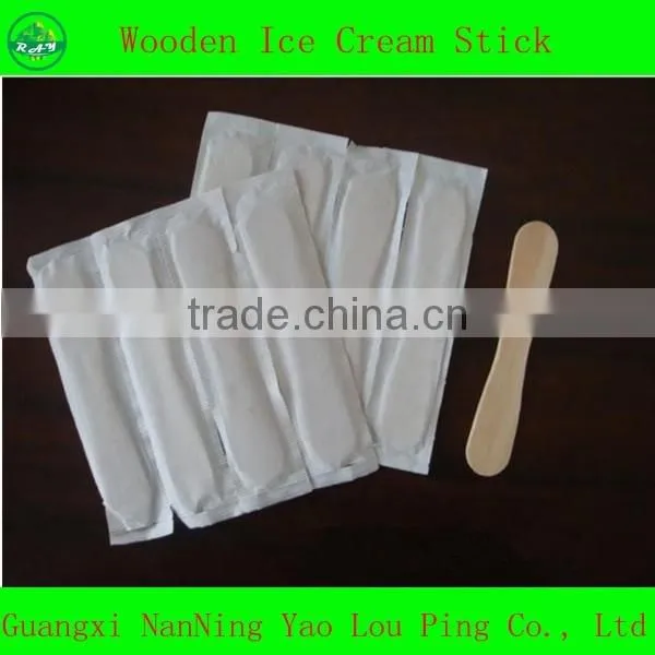 Hot Sell 114mm Individually Wrapped With Paper Ice Cream Spoon