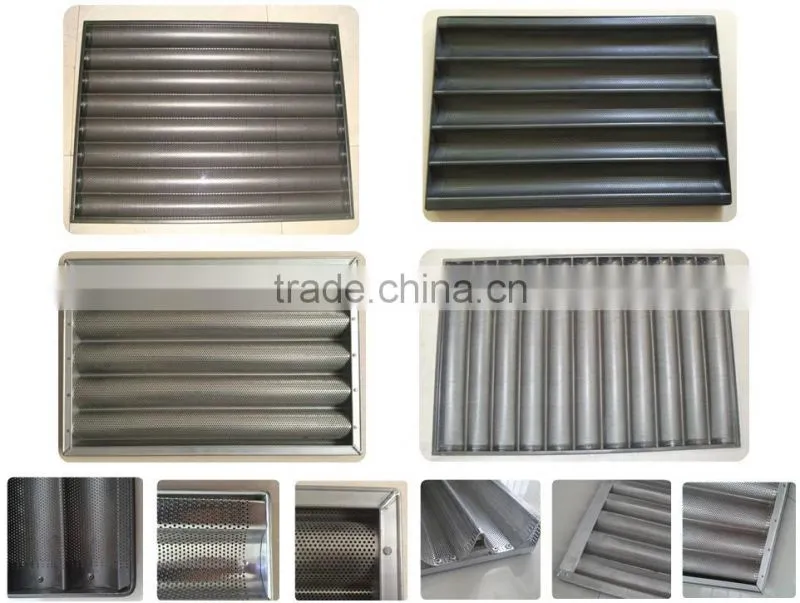 High quality non-stick teflon hamburger aluminum bakery trays 15 grooves loaf bread baking tray