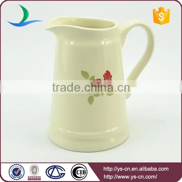 YSj0010-03 Wholesale flowee decal stoneware bathroom jug