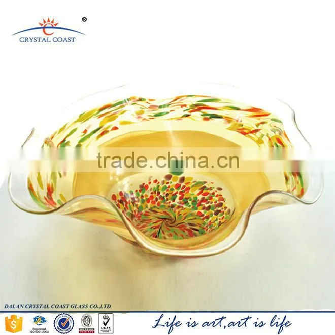 hand blown art glass plate wall decoration