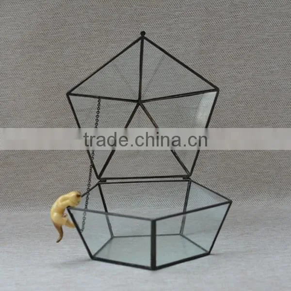 Wholesale hot sale clear geometric glass terrarium