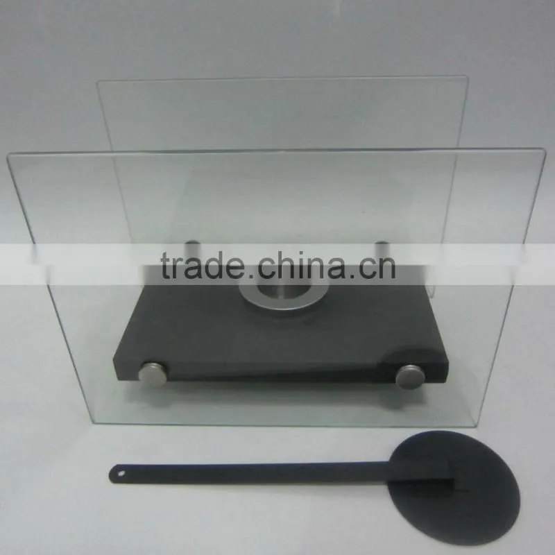 decorative bio fuel fireplace with crushed glass