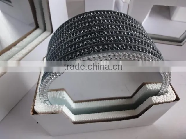octagon frameless mirror votive candle plate