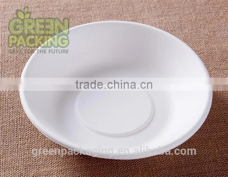 Biodegradable disposable bagasse pulp bowl
