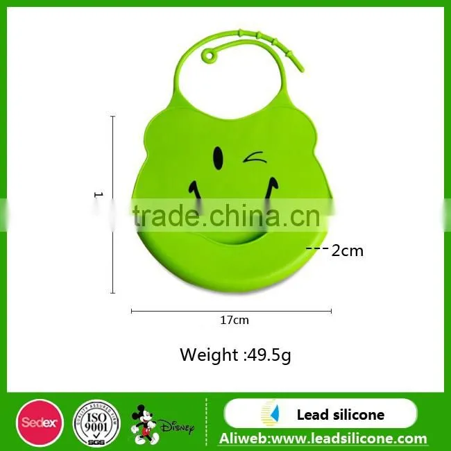 Soft Collapsible Dishwasher Safe Food Grade Silicone Rubber Baby Bibs