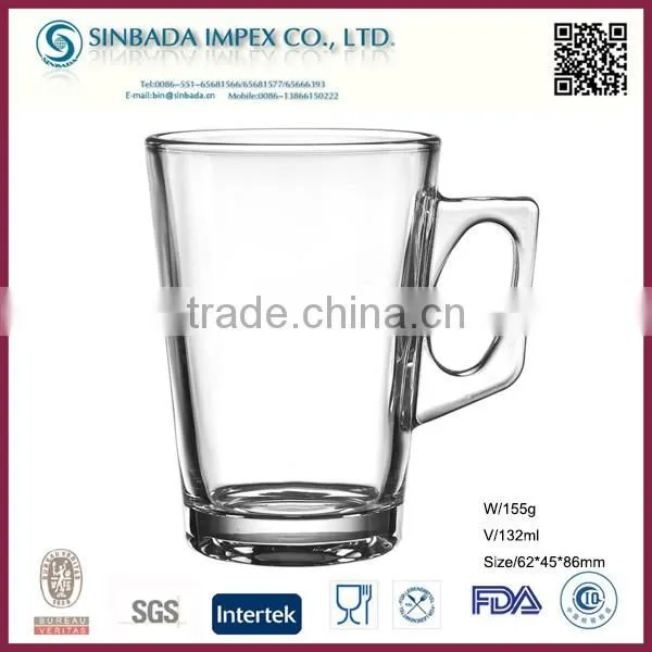 SGS Level KTZB39, new design wholesale small glass coffee mug with lid
