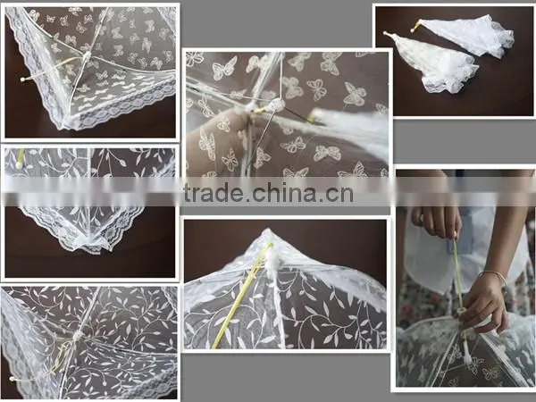 Wholsale white lace style cloth and stainless steel food cover and fruit cover