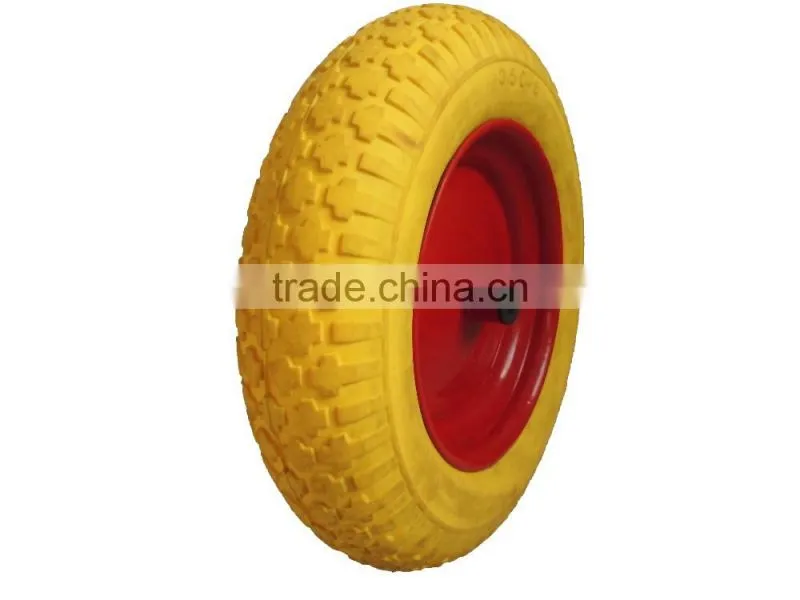 pu wheel 3.50-8 with plastic or metal rim