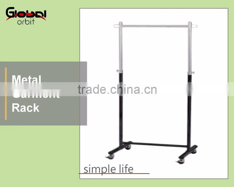 Movable Clothes Hanging Rack Steel Pipe Storage Rolling Garment Rack