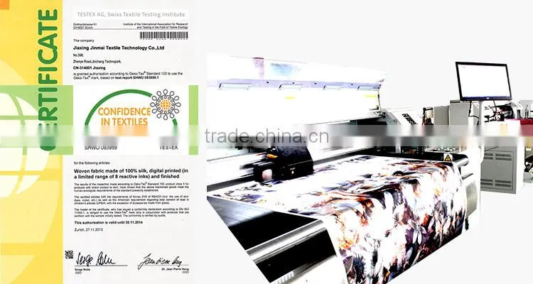 2015 Top Quality Digital Printed 100% Silk Chiffon Organza Fabric For Summer Dresses Designable Customizable