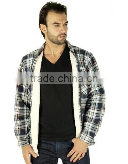 Men's Sherpa-Lined Flannel Jacket