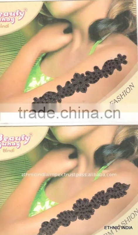 BLACK ARM HAND CRYSTAL BACK BODY TATTOO BINDI STICKER , PAYPAL