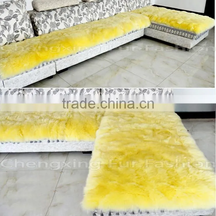 CX-D-111 Thick Genuine Sheep Fur Warm Sofa Bed Blanket Throws
