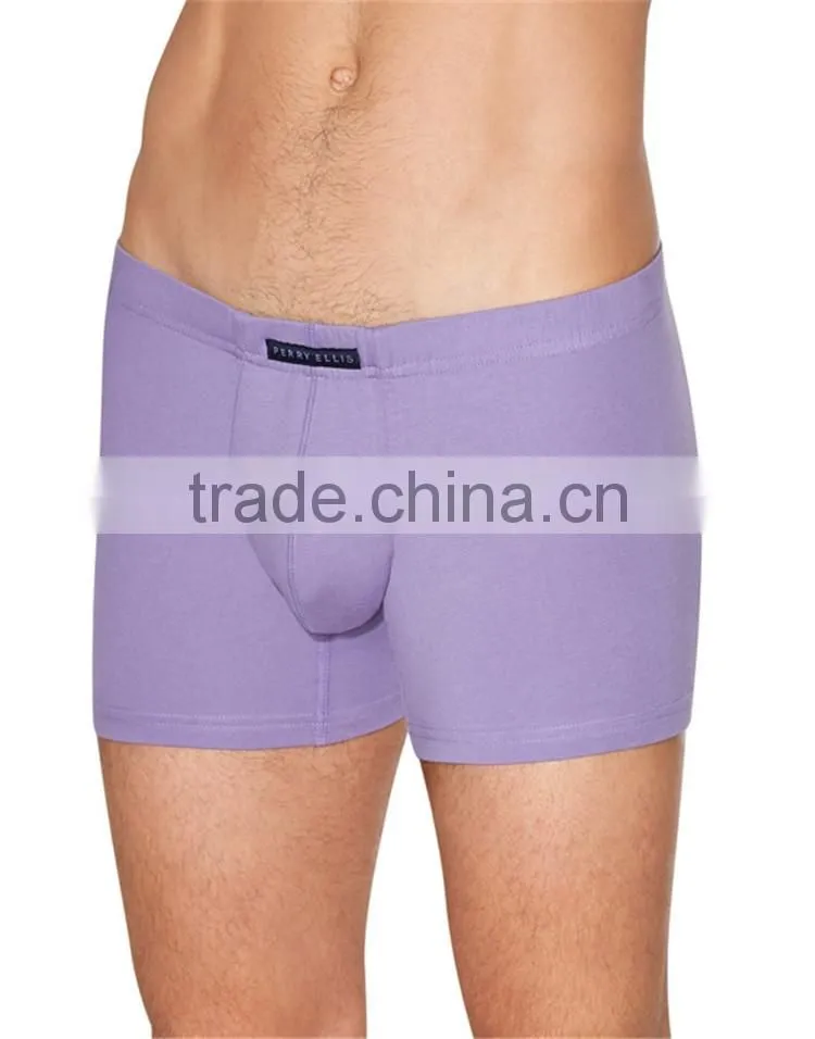 Soft and cheaper blank plain purple mens cotton boxer shorts fabric