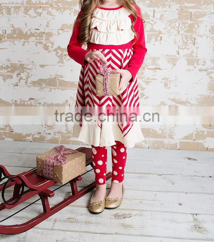 Wholesale children's boutique clothing long sleeve frock fancy dresses for girls for Christmas