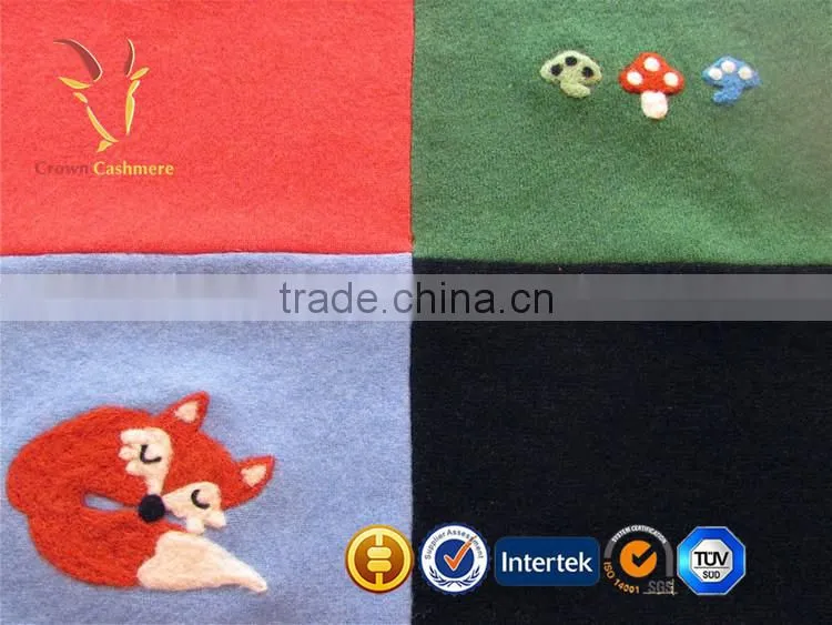 Pure Cashmere Wool Travel Blanket with Animals