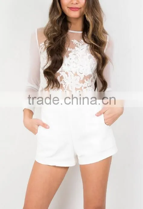 Runwaylover 123 Hot Sale 2017 Ladies Sexy Lace Transparent T-Shirt
