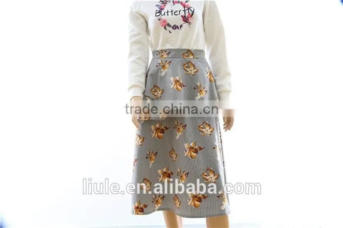 Latest design Women fashion medium long skirt ladies casual skirt