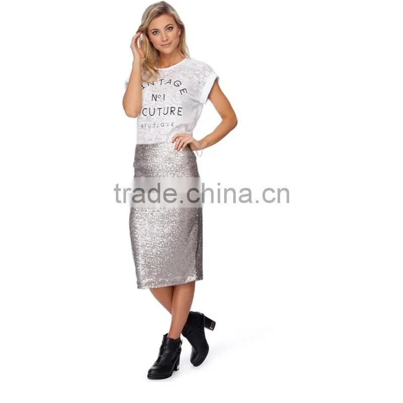 fashion pencil sequin skirt