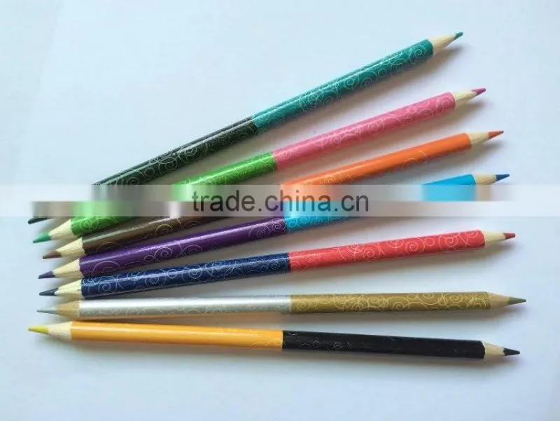 promotional hot selling double heads customized multi leads rainbow color drawing art pencil