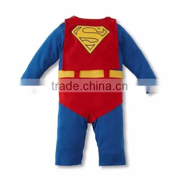 2016 cartoon superman cotton baby boy romper